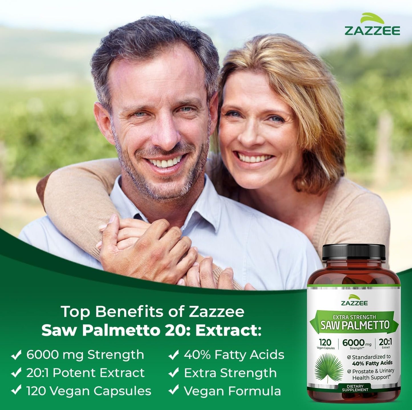 Zazzee Pure Himalayan Shilajit and Saw Palmetto Capsules, 240 Count