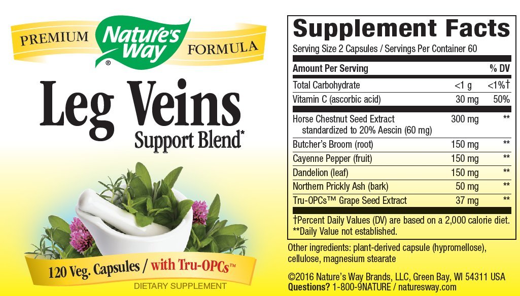 Nature's Way Leg Veins with Tru-OPCs™, 120 Capsules