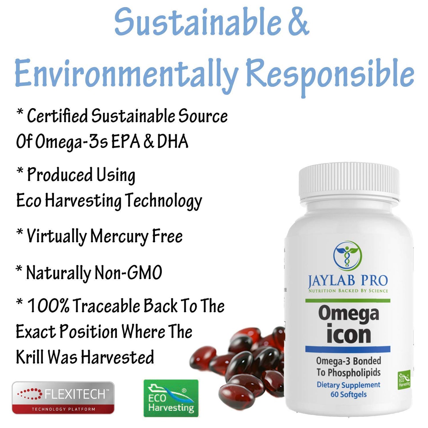 JAYLAB PRO Omega Icon Antarctic Superba Boost Krill Oil Softgels 60 Count