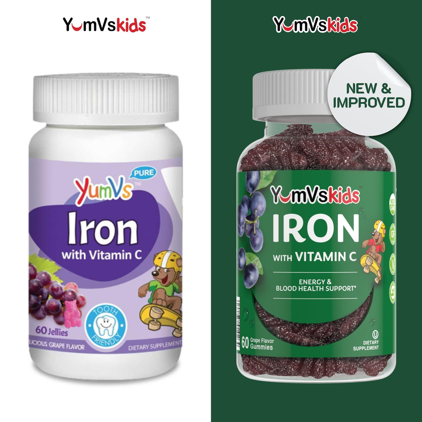 YUM-V'S Iron Supplement for Kids Gummy 60 Count
