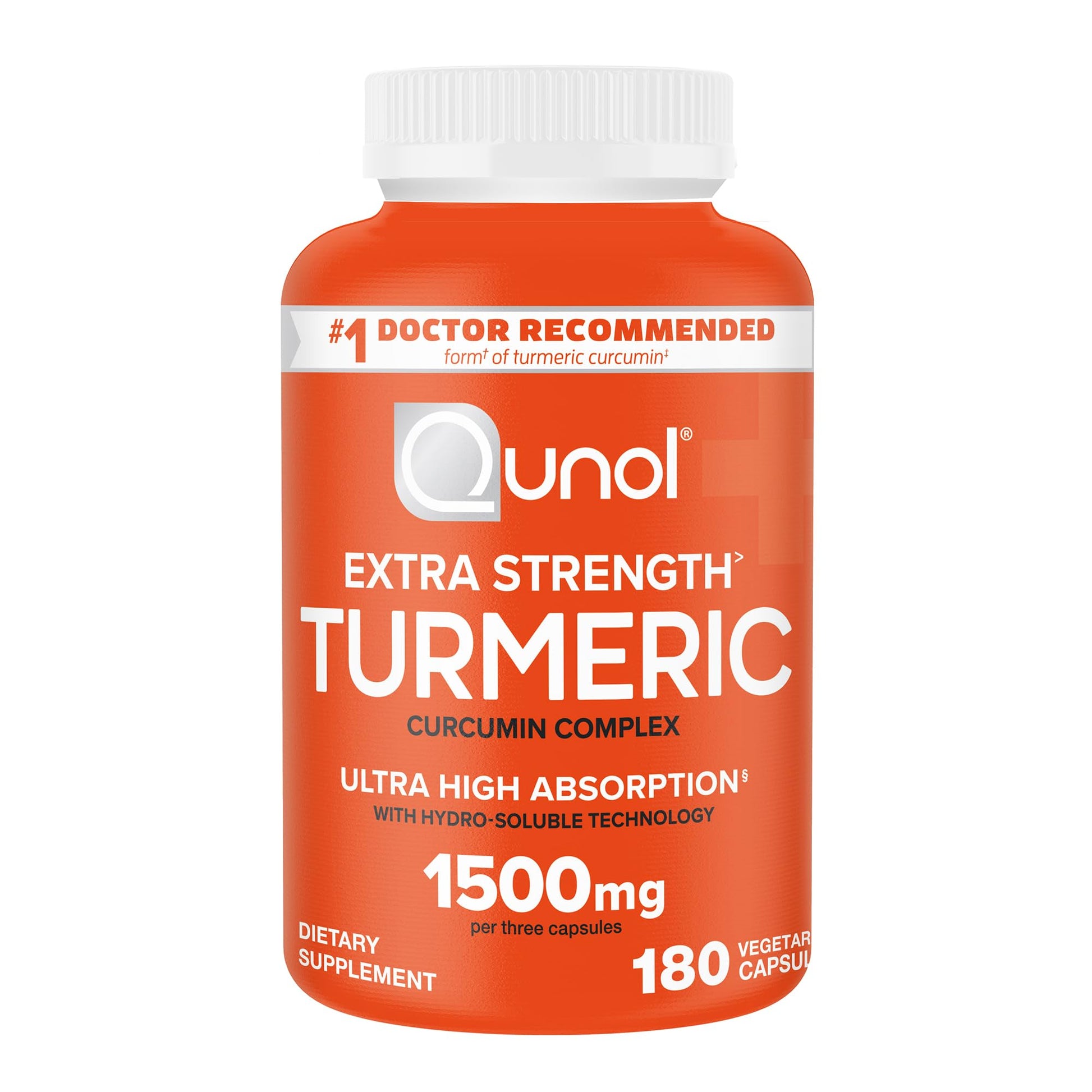 Qunol Turmeric Curcumin Supplement Capsules, 180 Count