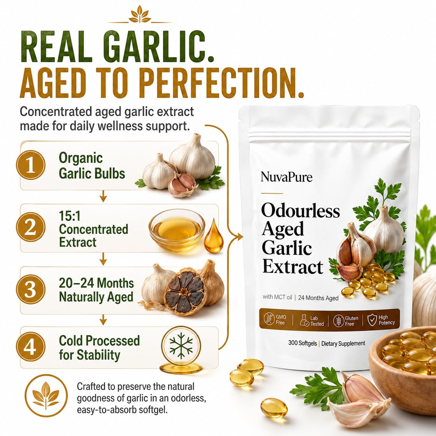 KWEZTY Nuvapure Aged Garlic Capsules 1 Count