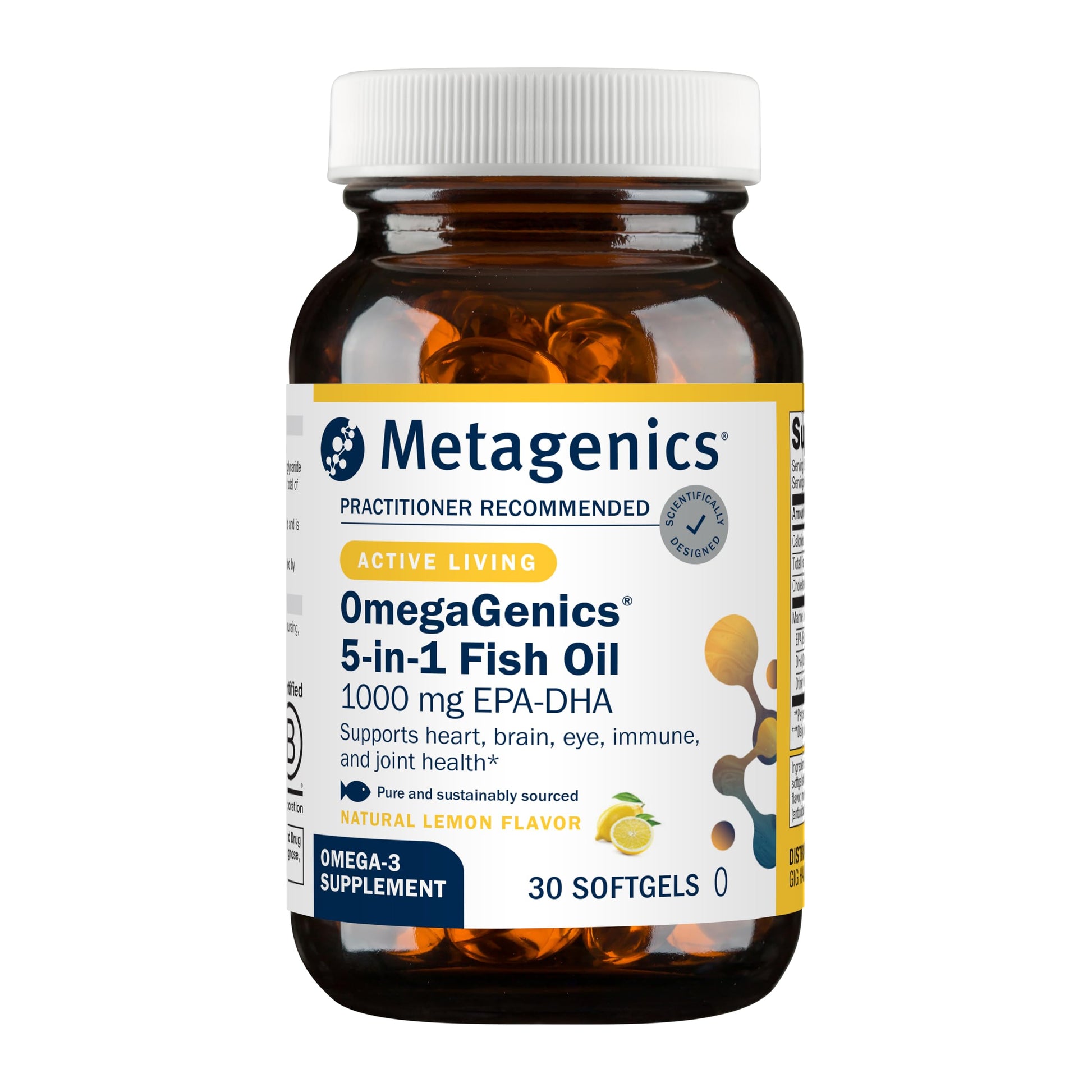 Metagenics OmegaGenics Omega-3 Fish Oil 1000mg EPA DHA Softgel, 30 Softgels