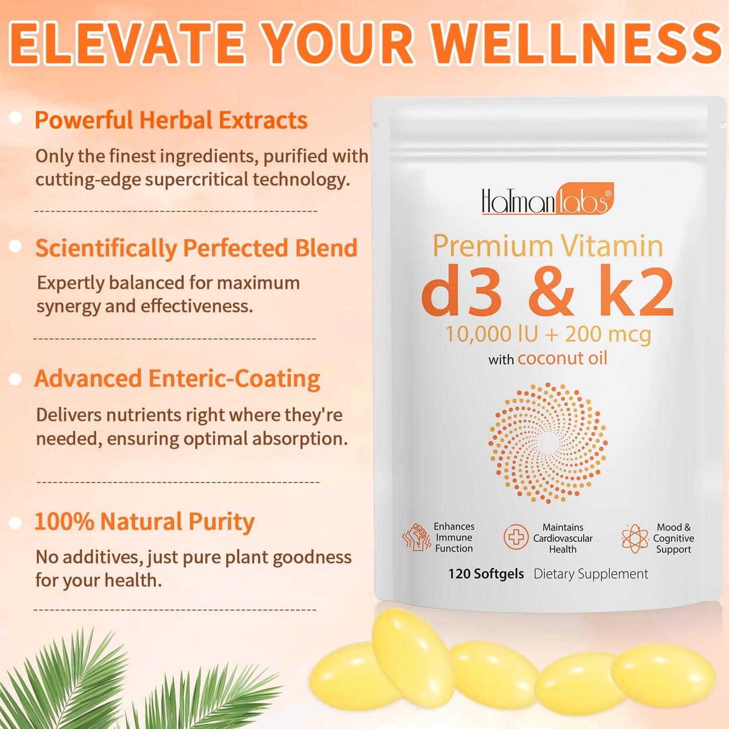 newseel Vitamin D3 K2 Capsule, 240 Count