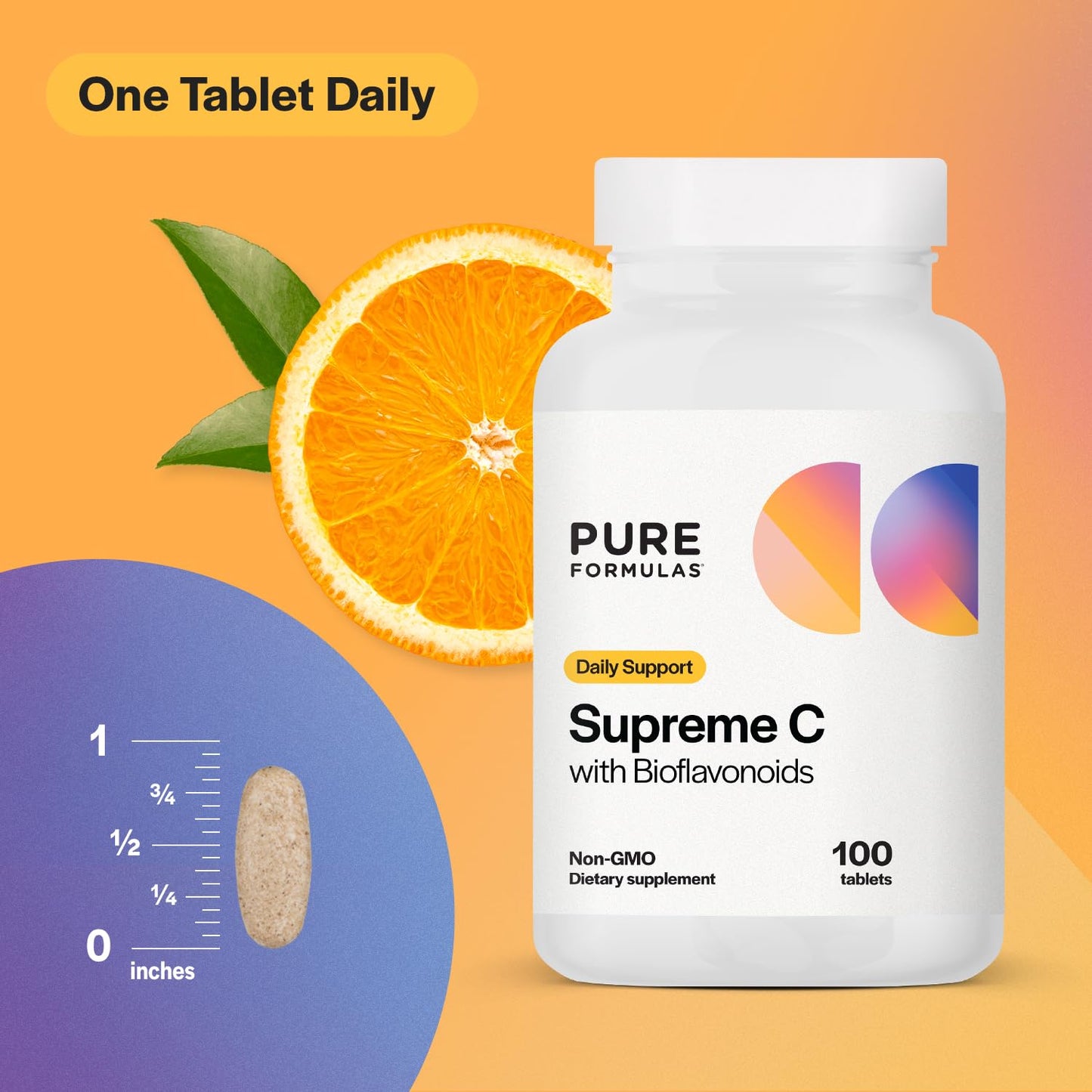 PureFormulas Supreme C with Bioflavonoids Tablet, 100 Count