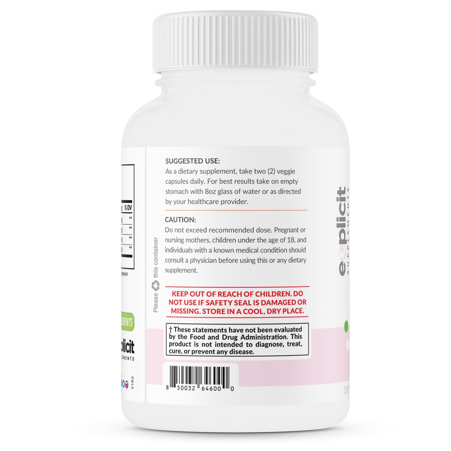 eXplicit Supplements Skin Whitening Glutathione 1000mg, 60 Capsules