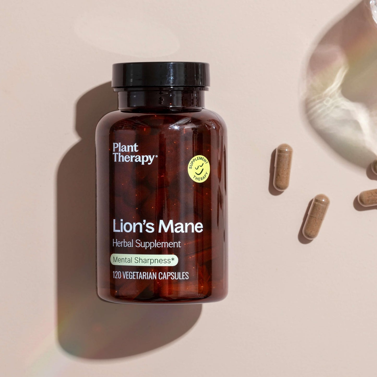 Plant Therapy Lion's Mane Mushroom Supplement Capsules 120 Vegetarian Capsules