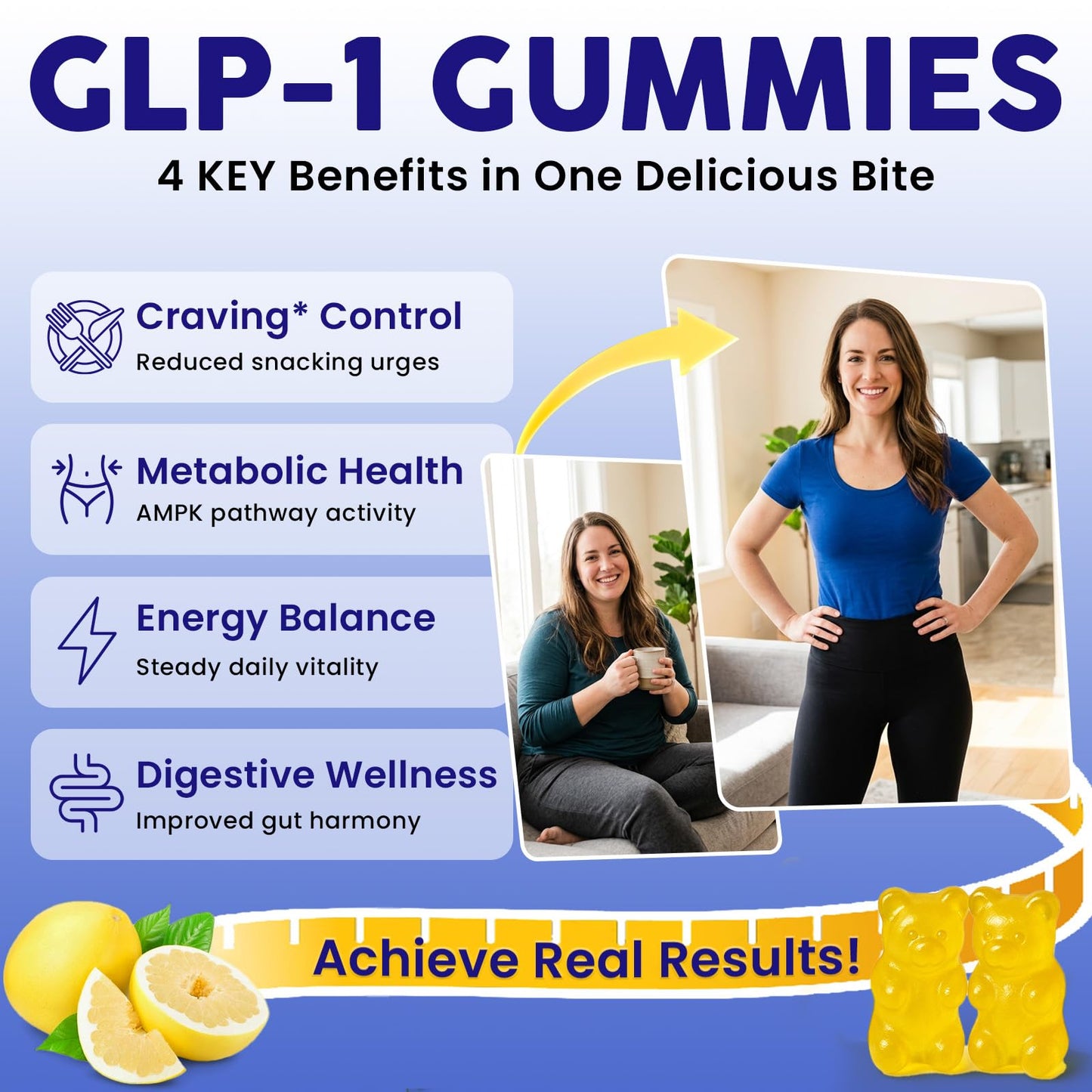 Yooaseital GLP-1 Supplement with Berberine Gummies, 90 Count