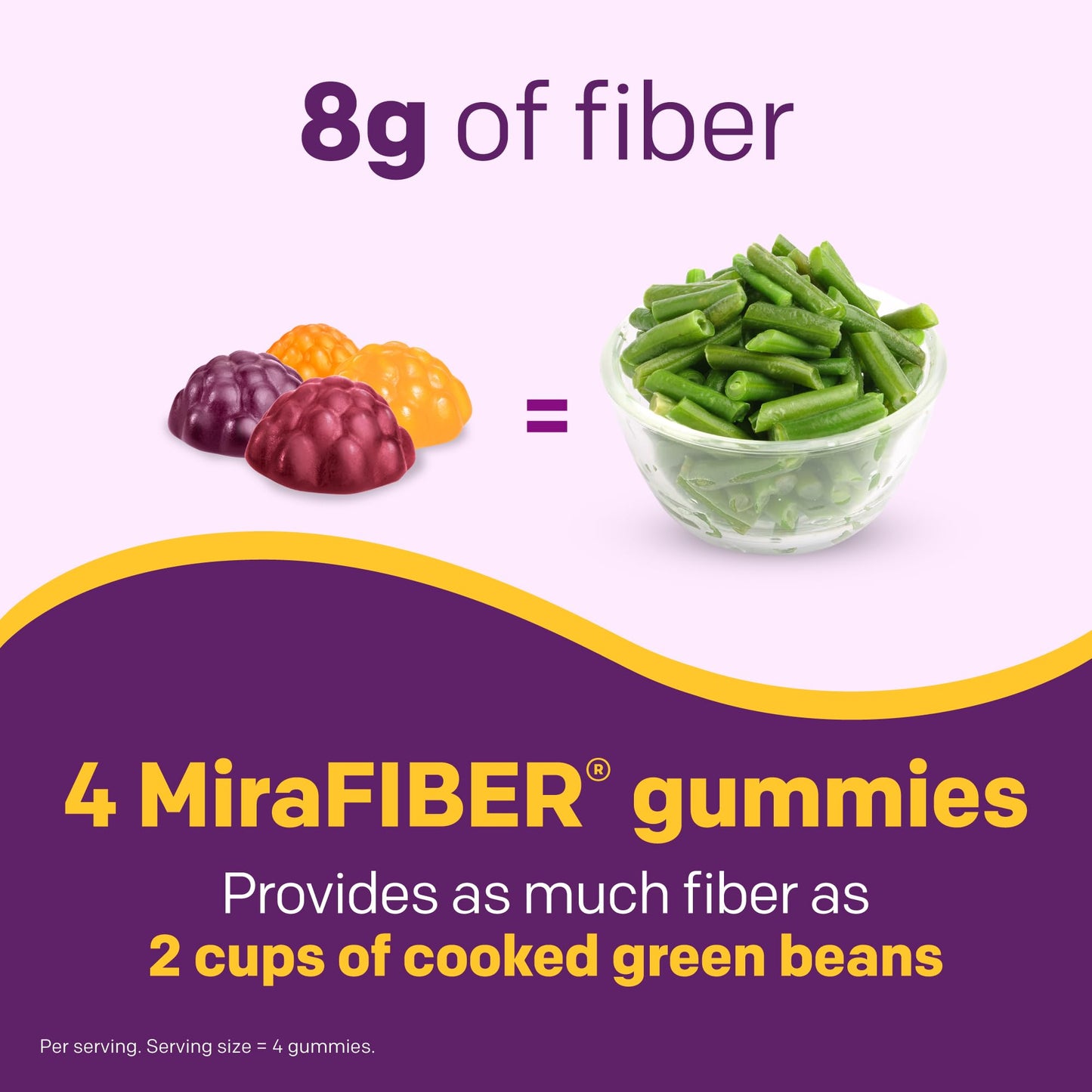 MiraLAX MiraFIBER Gummies, 72 Count