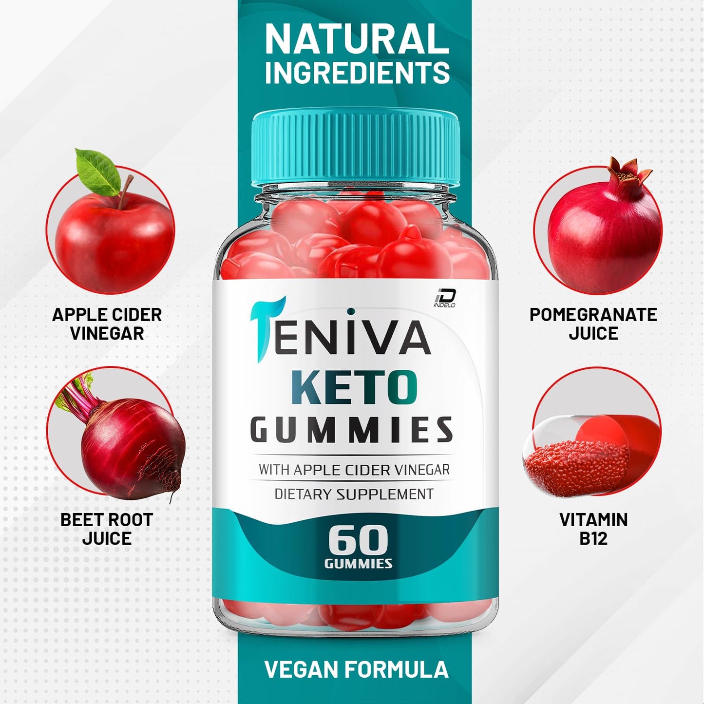 Indelo Teniva ACV Gummies 180 Gummies