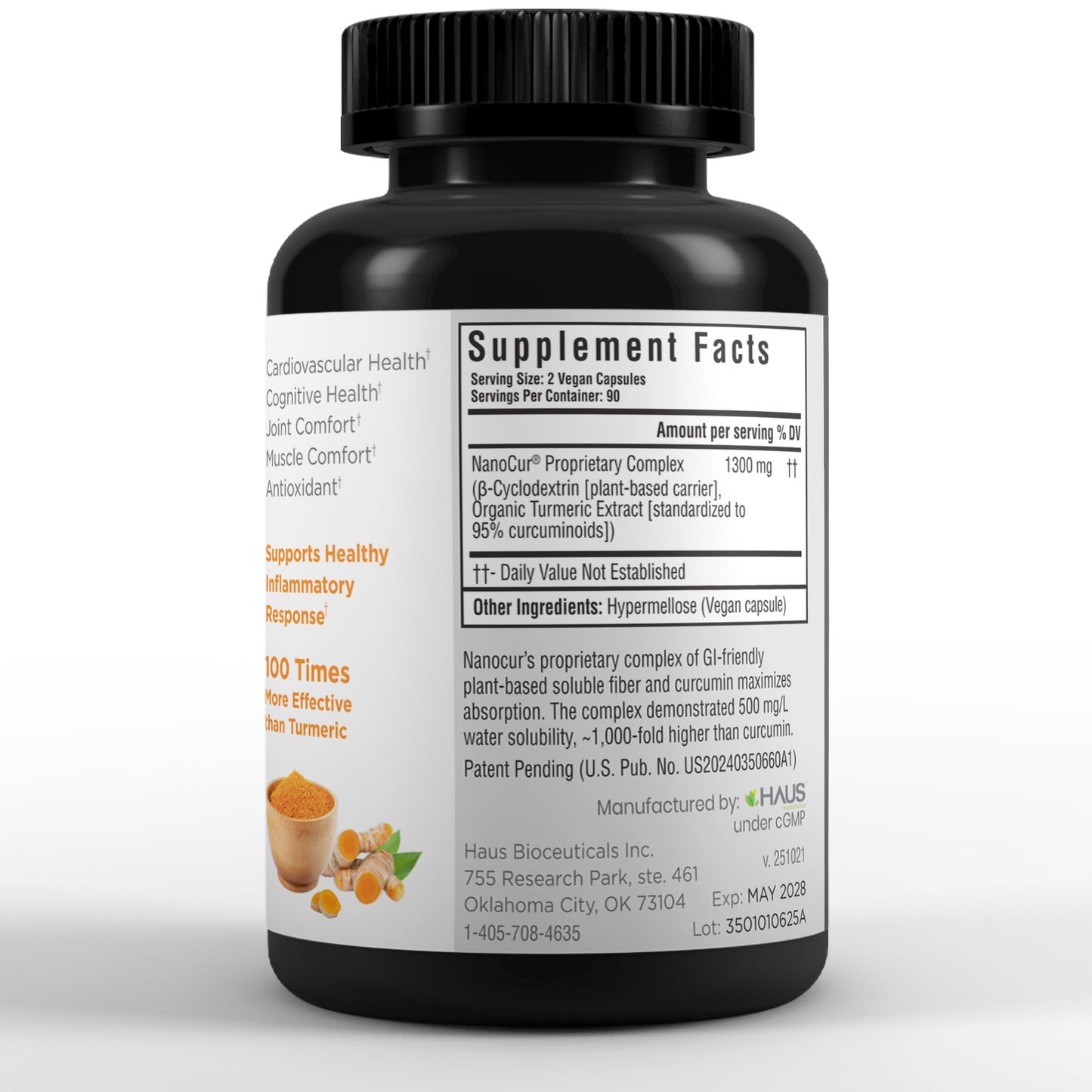 Nanocur Turmeric Curcumin Capsule, 180 Count