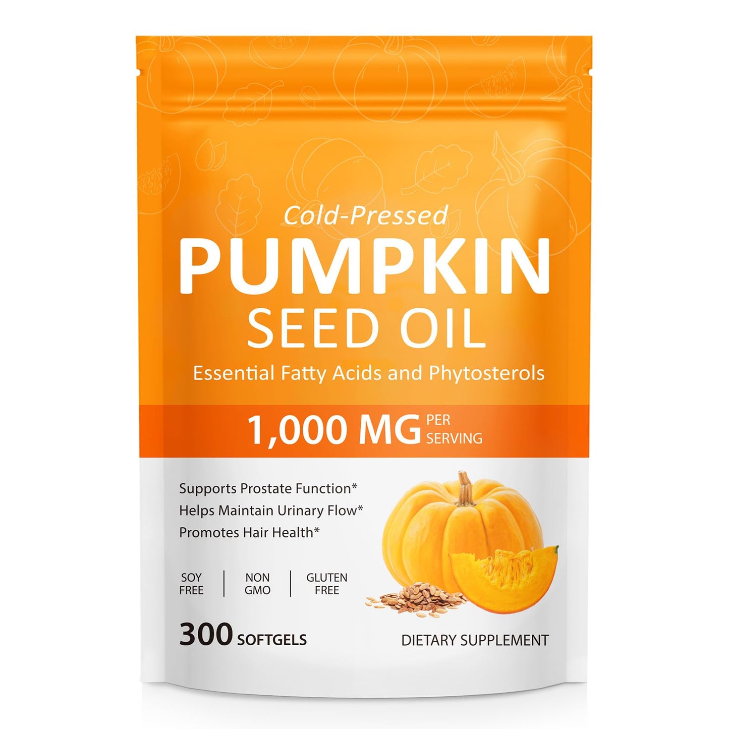 Buyourtaste Pumpkin Seed Oil with Saw Palmetto Softgels, 300 Count