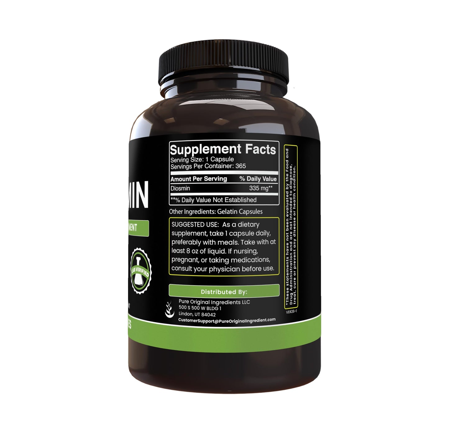 PURE ORIGINAL INGREDIENTS Diosmin 365 Capsules
