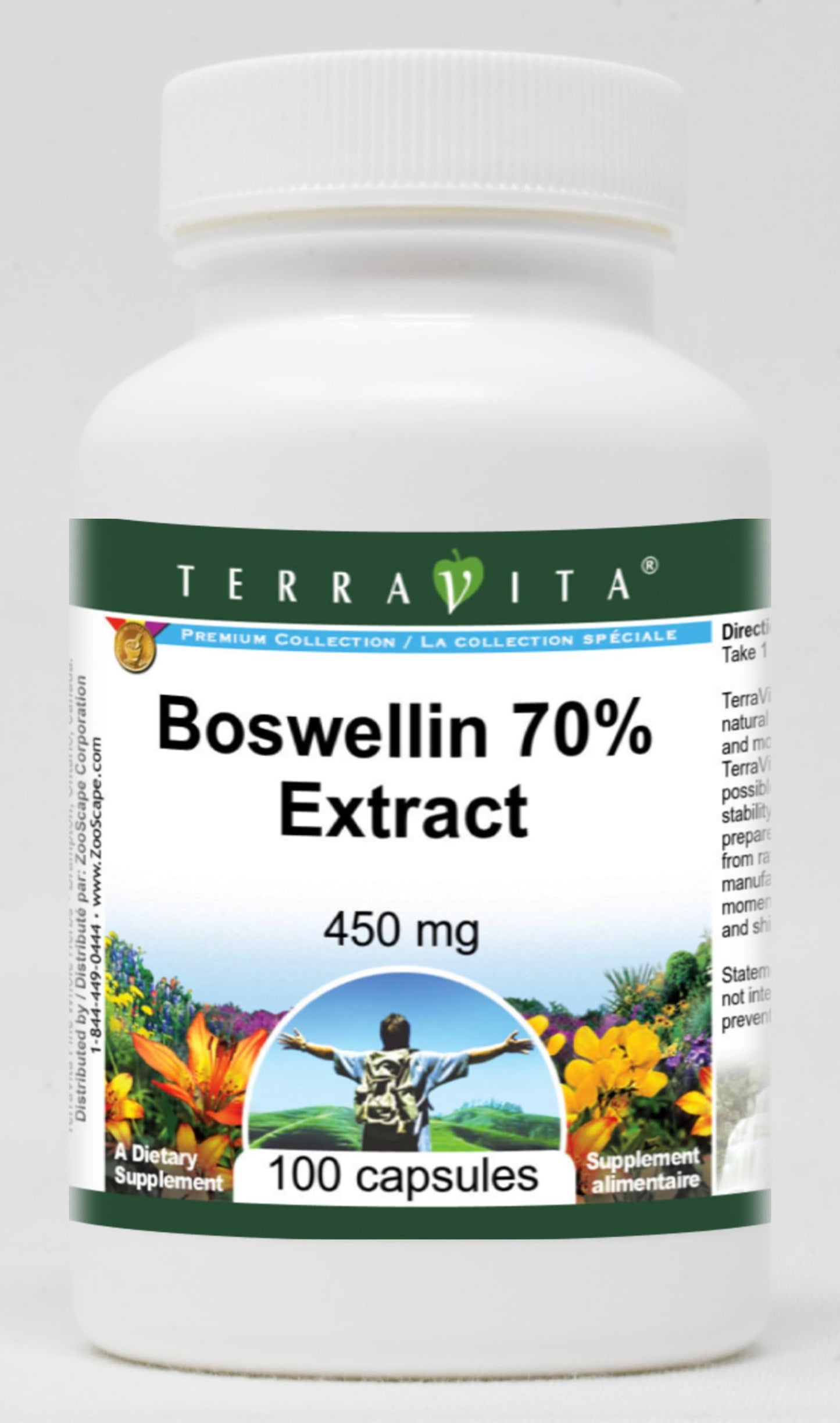 Terravita Boswellin 70% Extract 450 mg Capsules, 100 Count