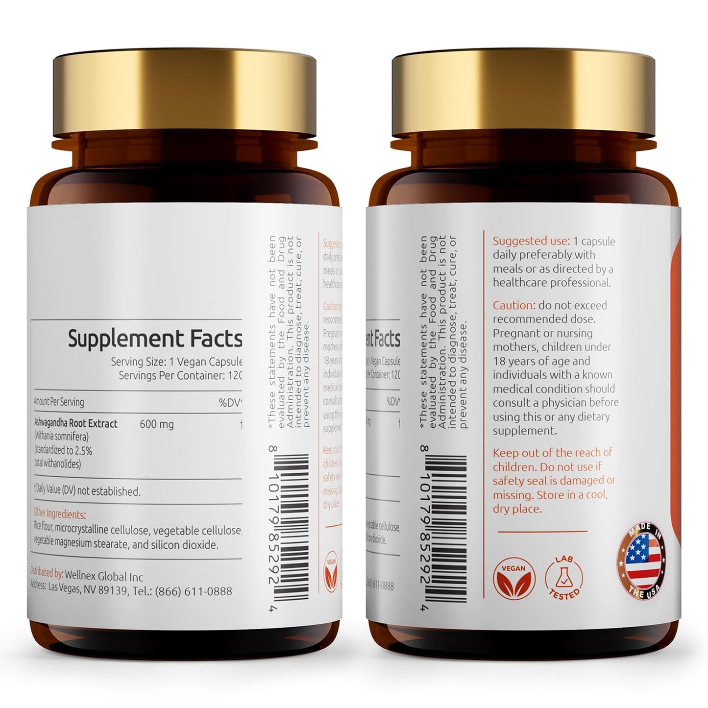 Temimar Ashwagandha Root Extract 600mg Capsules, 120 Count