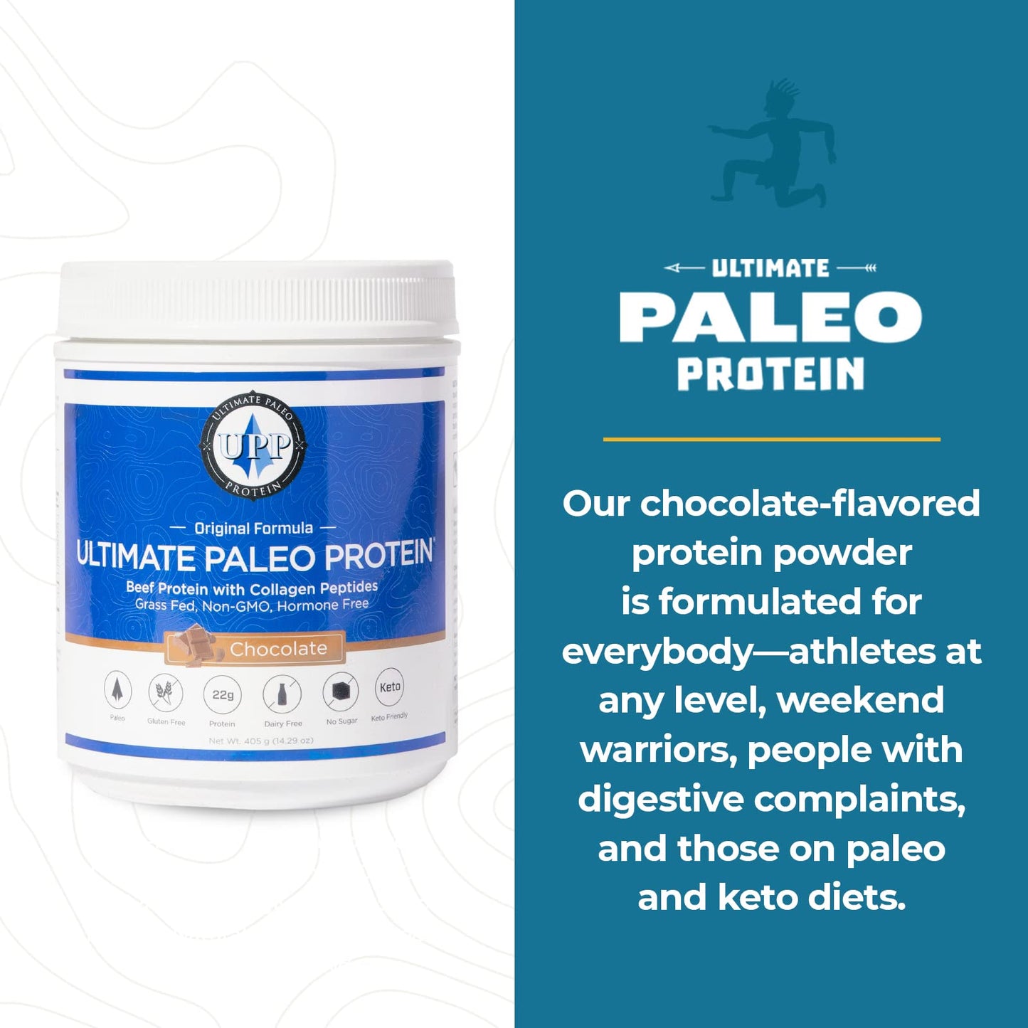 Ultimate Paleo Protein Premium Grass Fed Beef Protein with Collagen Peptides Powder, 32 Servings
