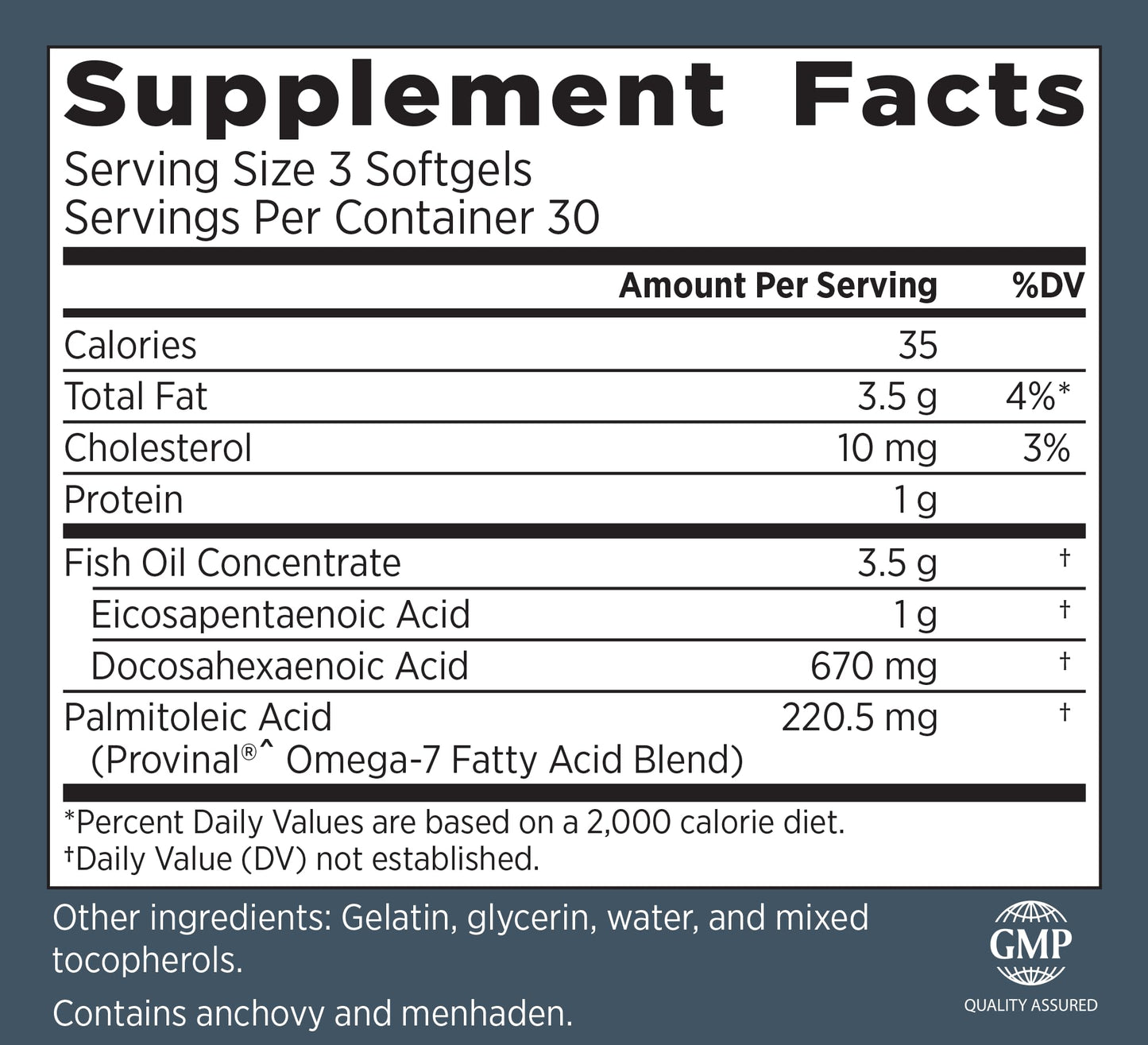 Primal Labs DuOmega 3&7 Fish Oil Supplement with Omega 3 and Omega 7, 90 Capsules
