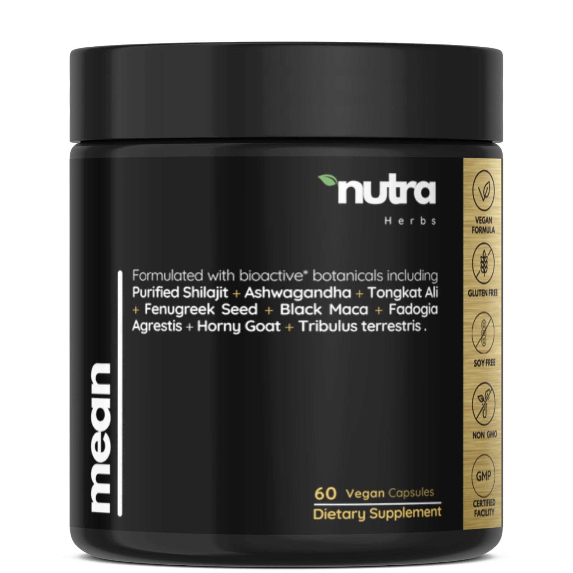 NutraHerbs Men's Testosterone Support 10-in-1 Horny Goat Weed with Tongkat Ali, Ashwagandha, Shilajit, Maca, Fadogia Agrestis, Tribulus & More – Energy, Vitality & Libido Support, 60 Capsules