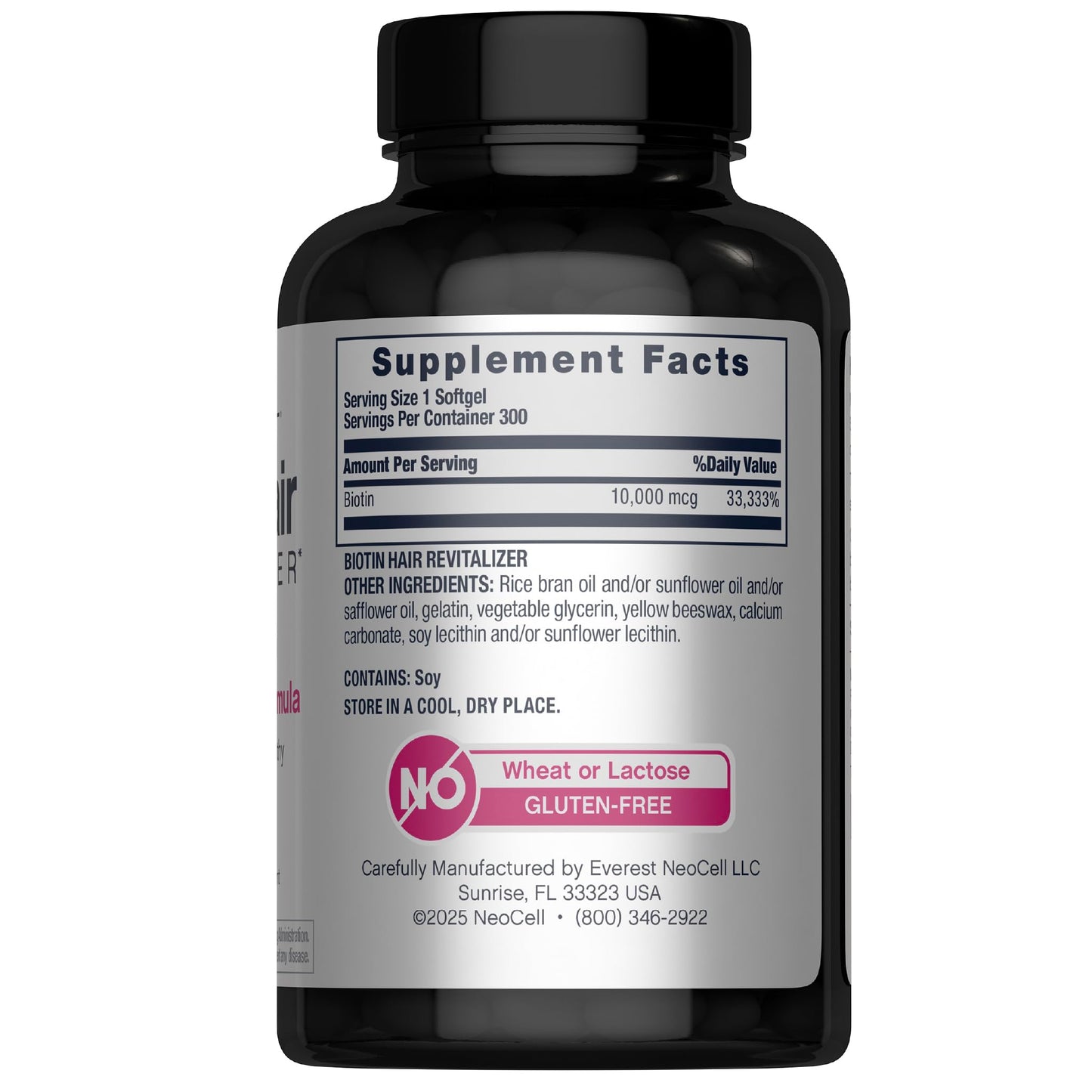 NeoCell Biotin Hair Revitalizer 10000mcg Softgels, 150 Count