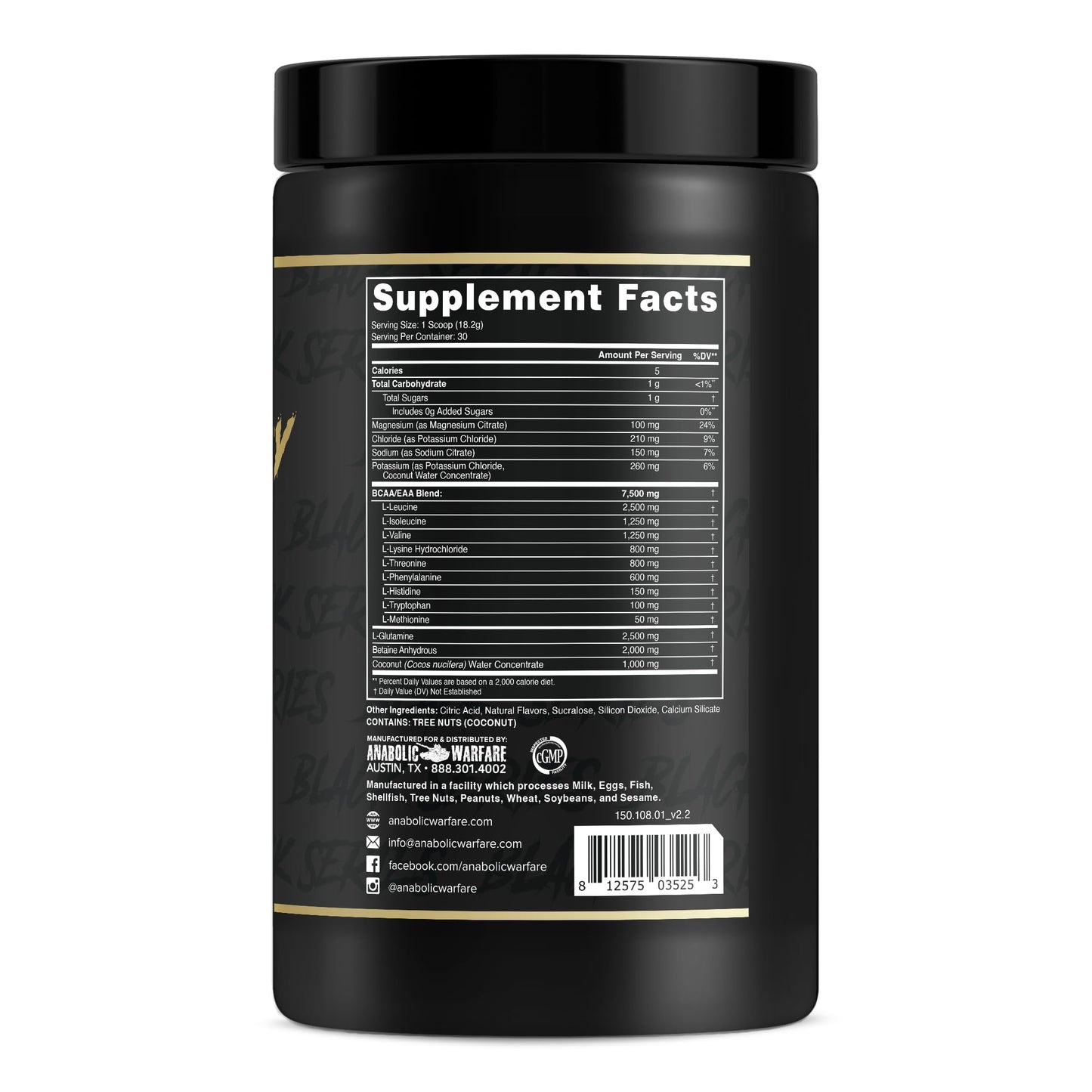 Anabolic Warfare Anabolic Recovery Essential Amino Acids Post Workout Recovery Premium Hydration Build Muscle Fruit Explosion Powder 18.7