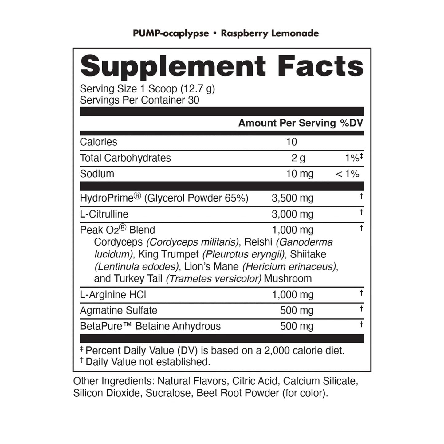 Bucked Up Pump-ocalypse Raspberry Lemonade Nitric Oxide and L-Arginine Supplement Powder 13.4 Ounce