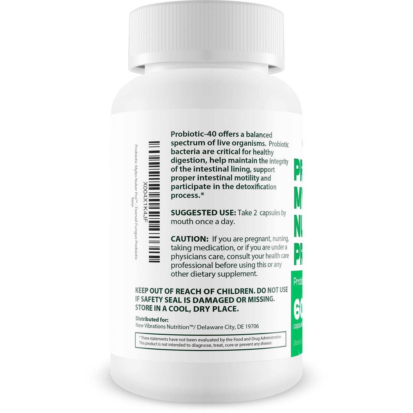 New Vibrations Nutrition Probiotic Myko Nuker Pro Capsule, 60 Count