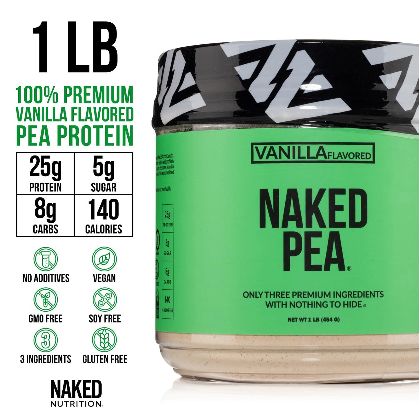 NAKED Vanilla Pea Protein Isolate Powder, 16