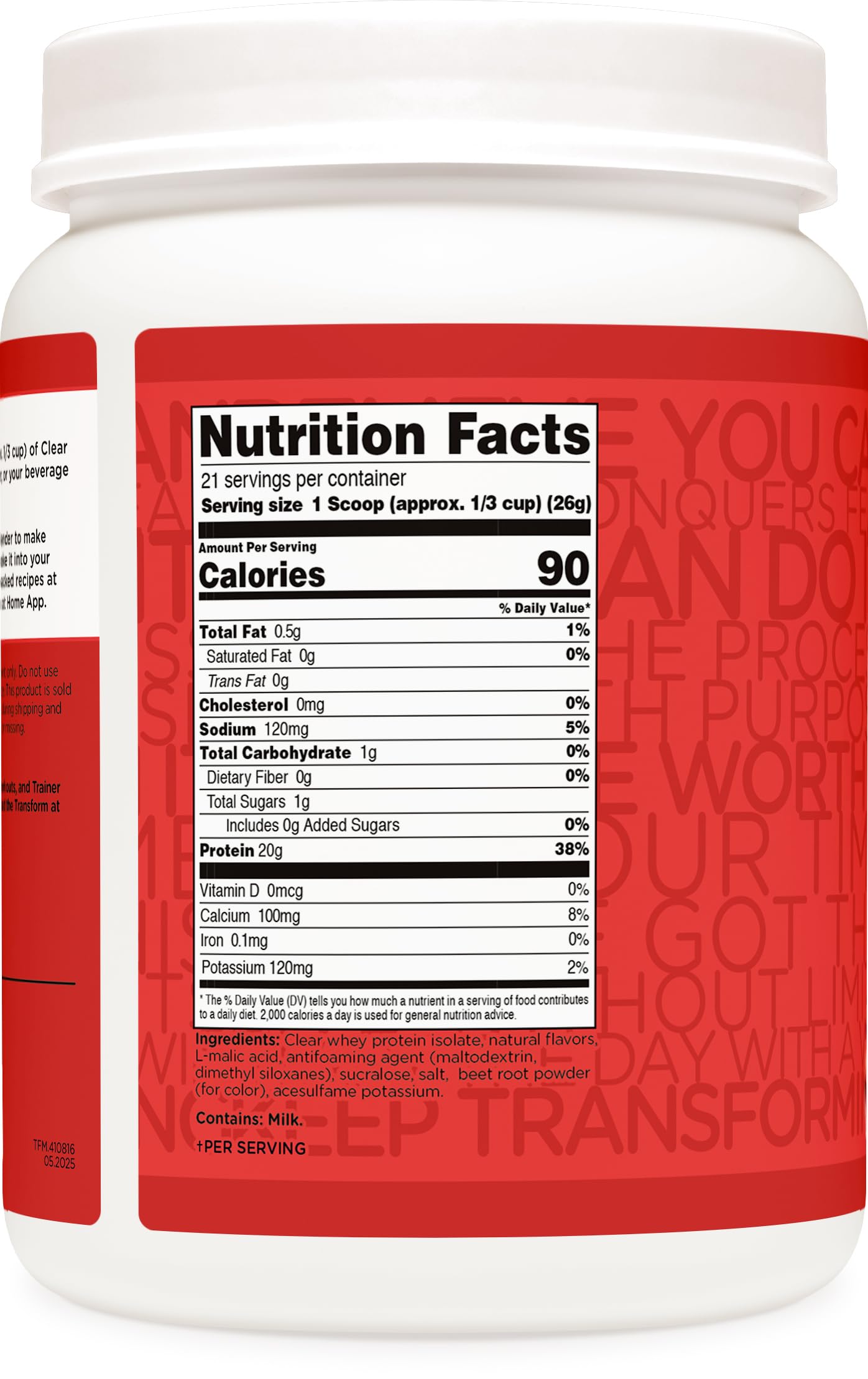 TransformHQ Clear Protein Powder (Fruit Punch) 19.4 oz
