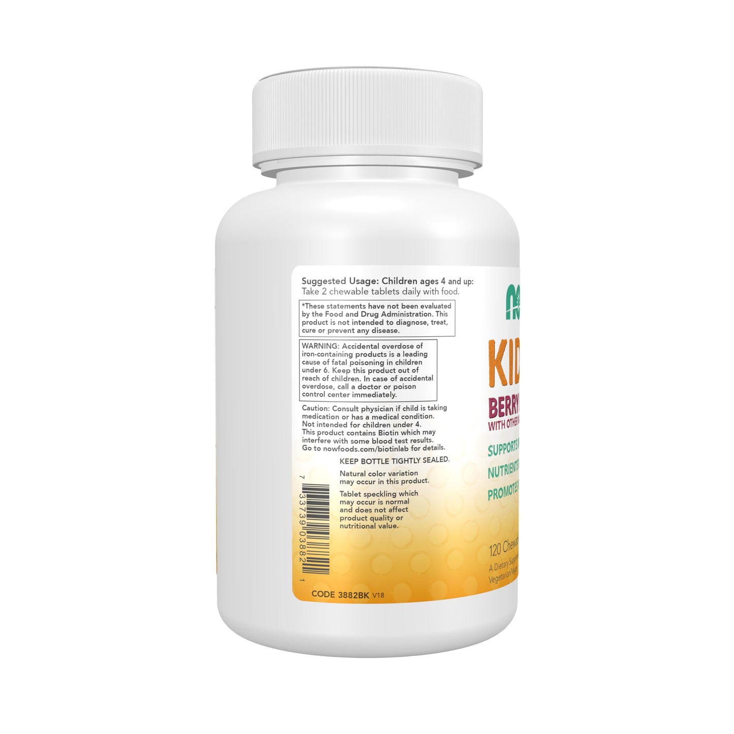 NOW Foods Kid Vits Multivitamin Chewable 120 Tablets