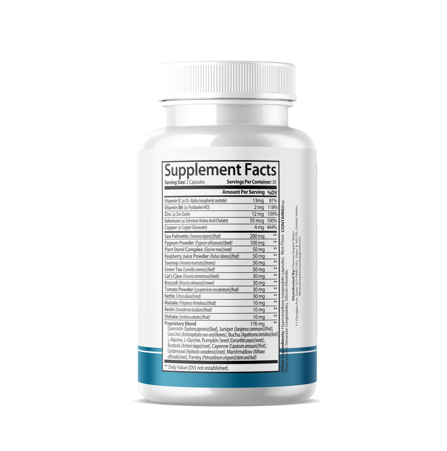 Fitness InspireWays URO Natural Prostatic Support for Men 180 Capsules
