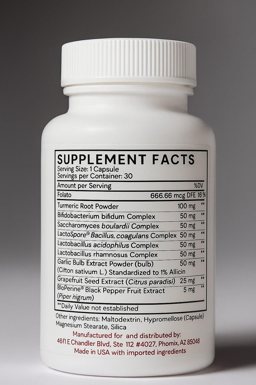 EVER VITALESSENTIALS LLC Probiotics with Turmeric Capsule 30 Capsules