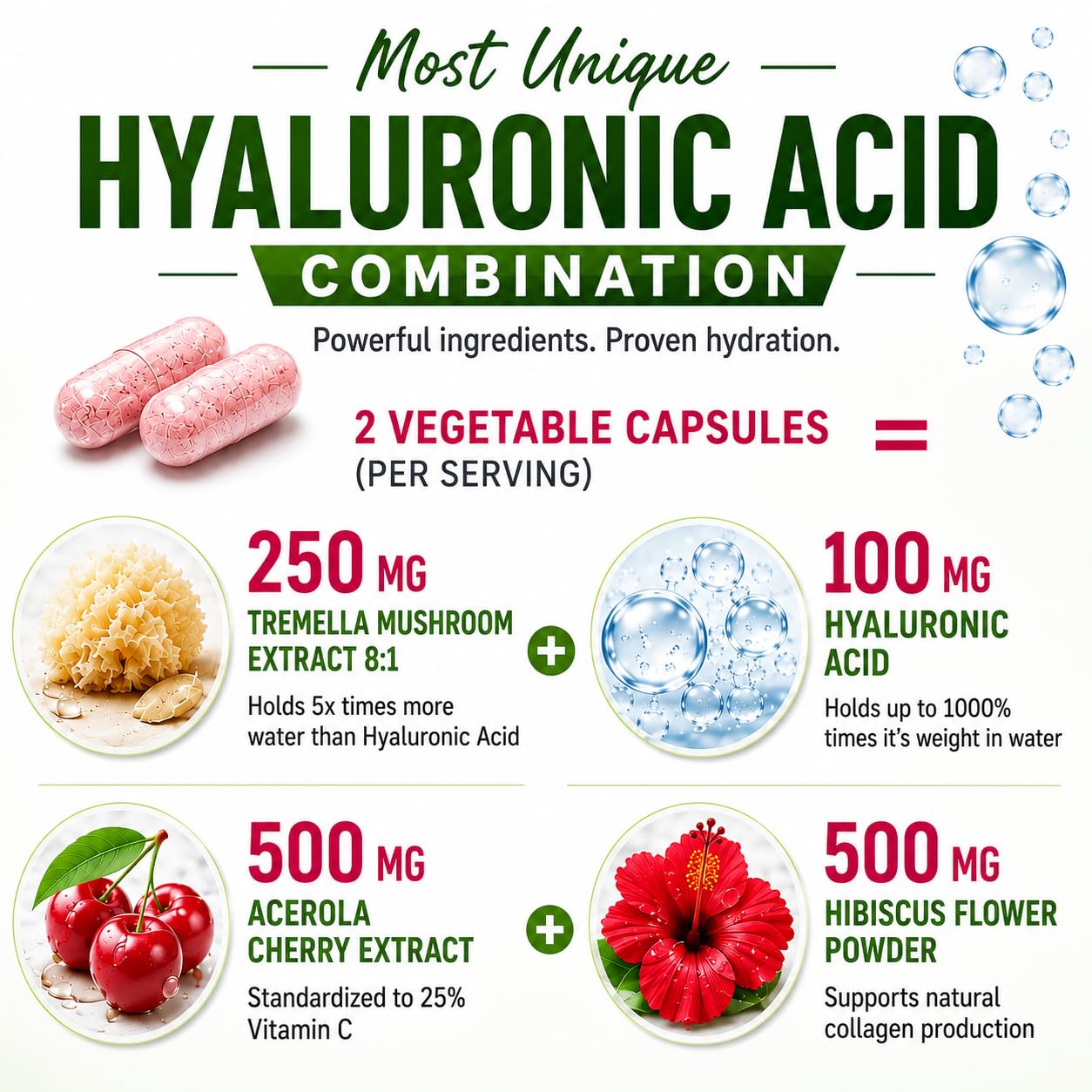 HCL Herbal Code Labs Hyaluronic Acid Supplement Capsules 60 Count