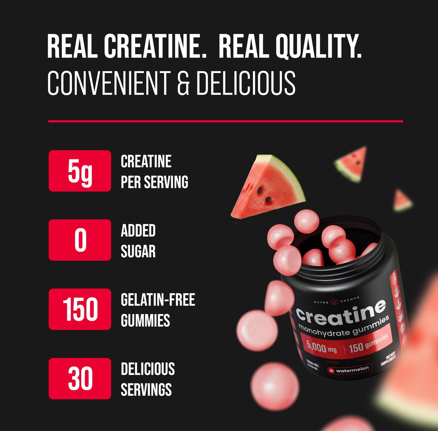 NutraChamps Creatine Gummies 150 Gummies
