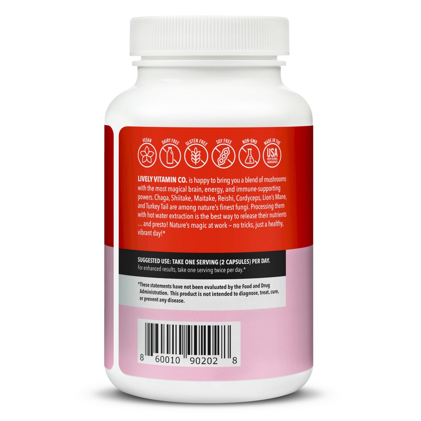 LIVELY VITAMIN CO Mushroom Magic 120 Capsules