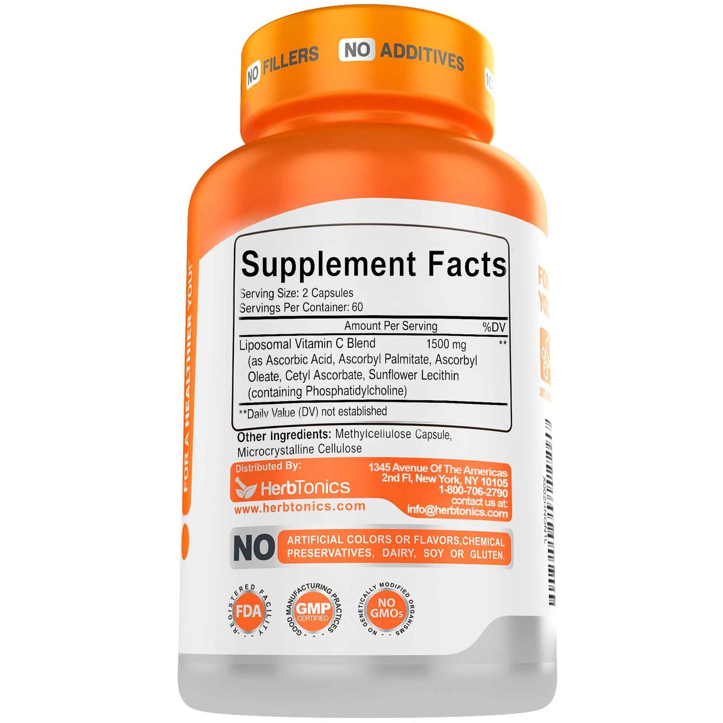 Herbtonics Liposomal Vitamin C 1500mg Capsules, 120 Count