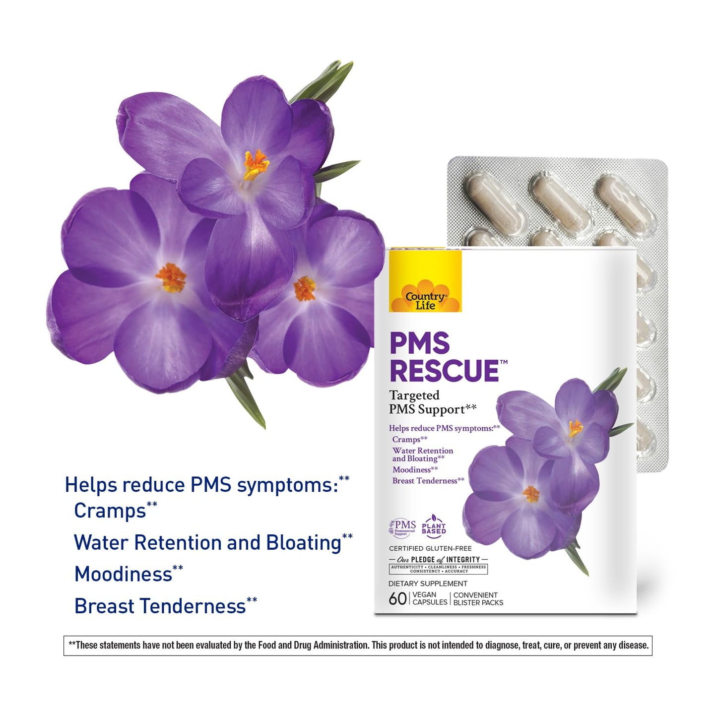 Country Life PMS Rescue PMS Support Capsule, 60 Count