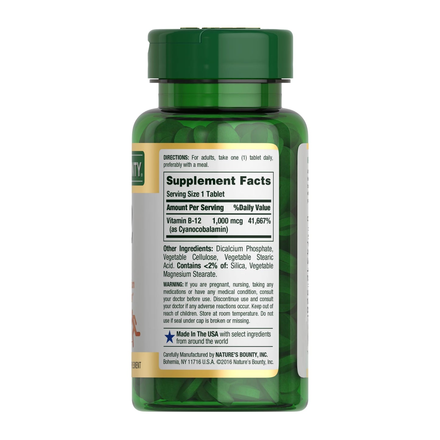 Nature's Bounty Vitamin B12 1000 mcg Tablets, 200 Count