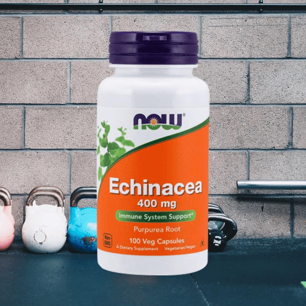 NOW Foods Echinacea Root Purpurea 400mg Capsules, 100 Count