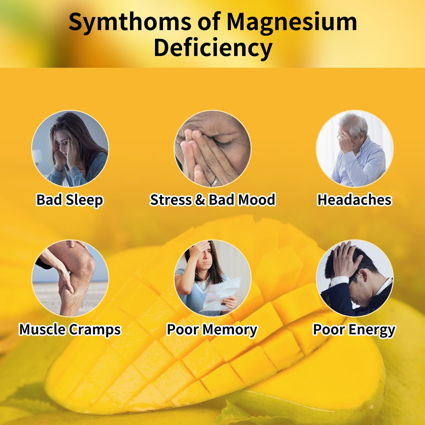 Novomins Magnesium Glycinate Gummies 1000mg, 180 Gummies, Mango Pineapple