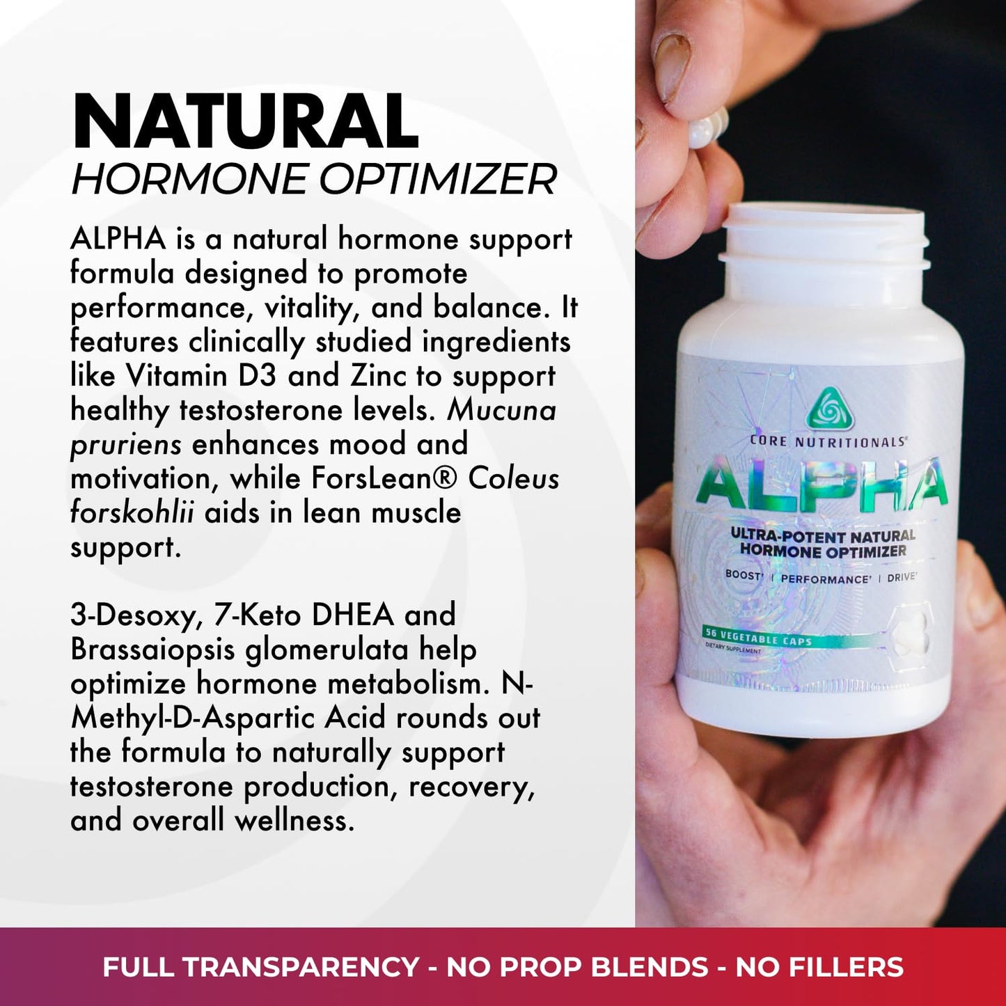 Core Nutritionals Alpha Natural Hormone Optimizer Capsules, 56 Count
