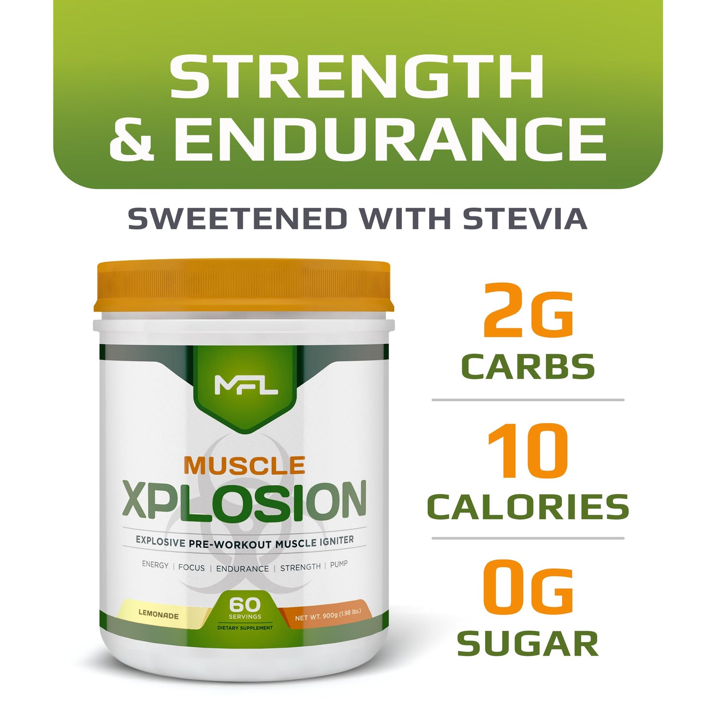 MUSCLE FOOD LABS MFL Muscle Xplosion Pre-Workout Powder, 60 Servings