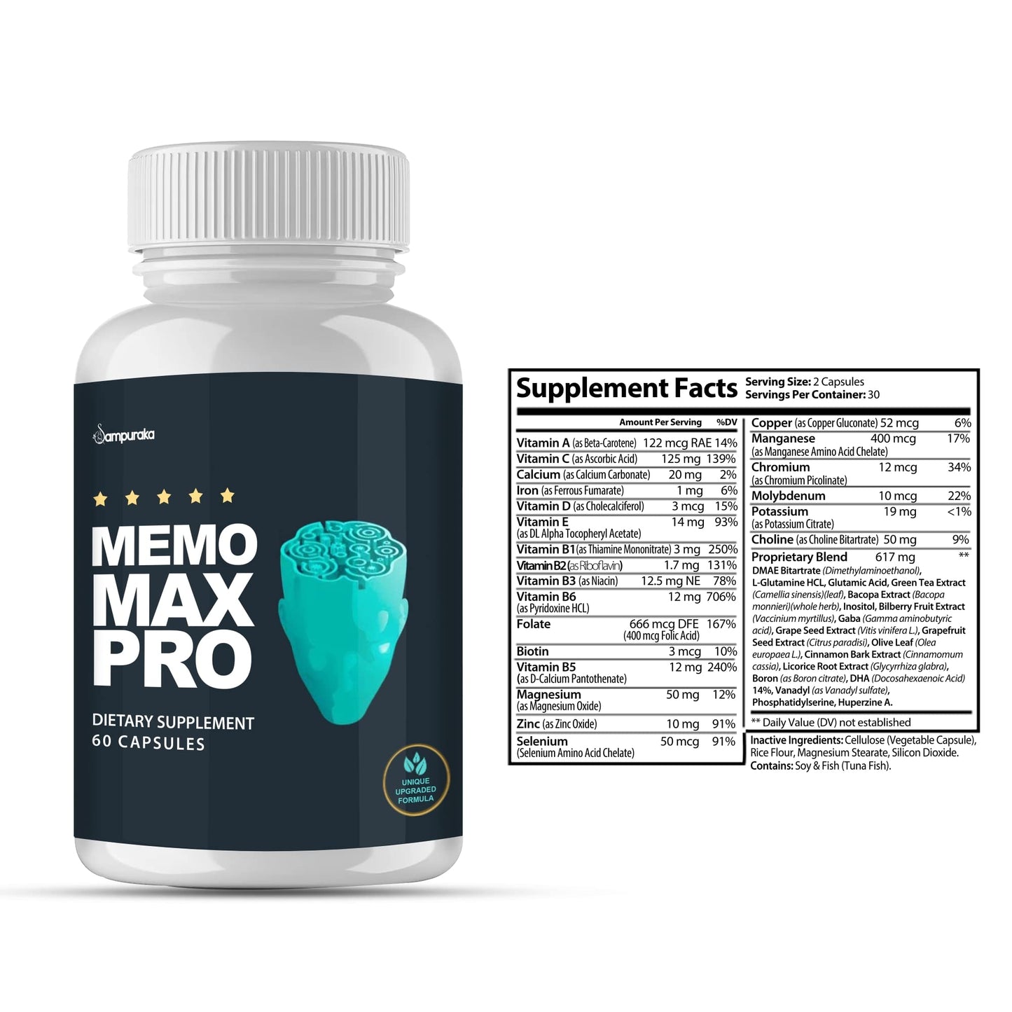 Sampuraka Memo Max Pro Advanced Formula Supplement Capsules 180