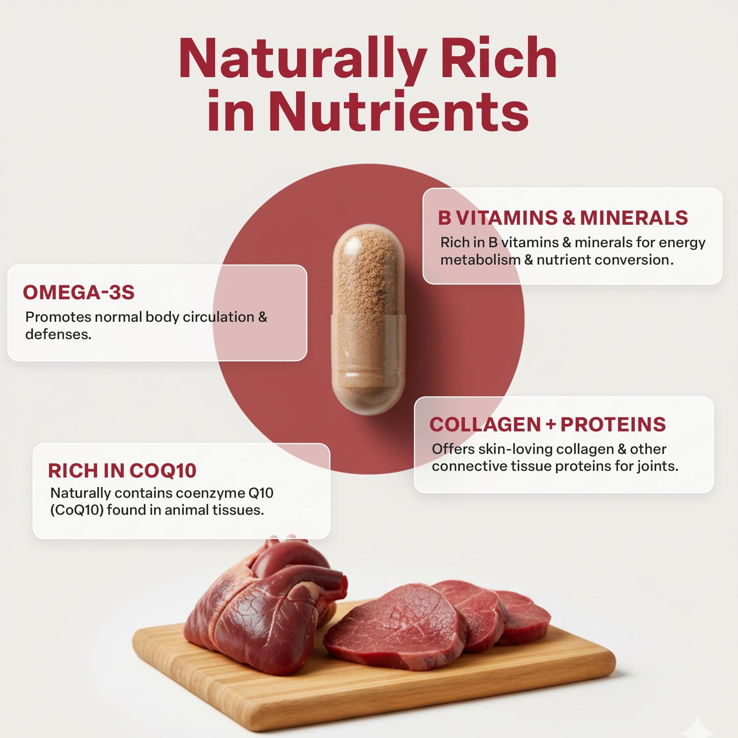 Higher Healths 100% Beef Heart Supplement Capsules 180