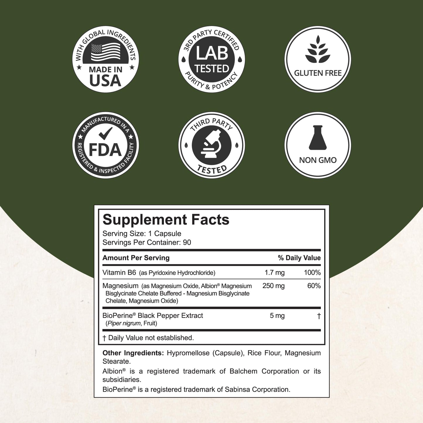 NuBest Magnesium Glycinate Chelate Complex Capsules, 90 Count