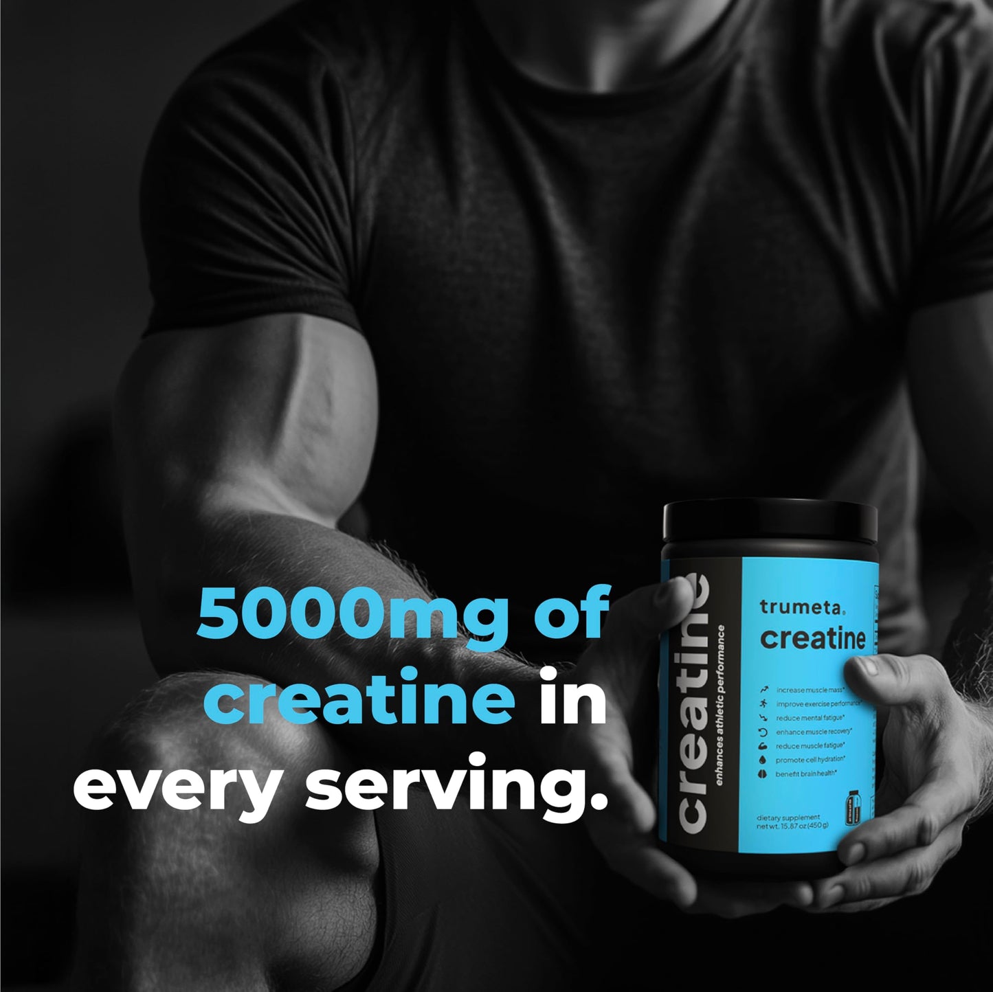 TRUMETA Pure Creapure® Creatine Monohydrate Powder, 15.87 Ounce