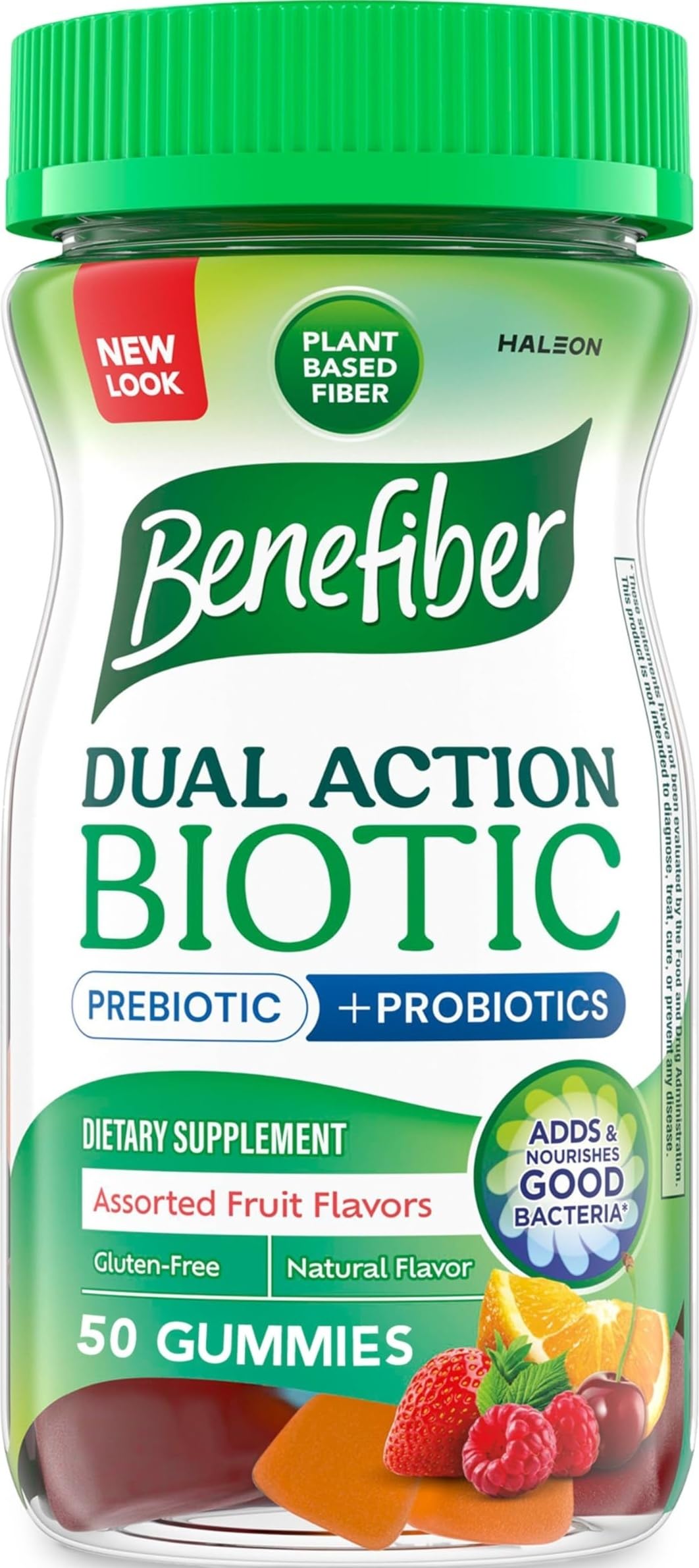 Benefiber Prebiotic Fiber Gummies, Assorted Fruit Flavor, 50 Count