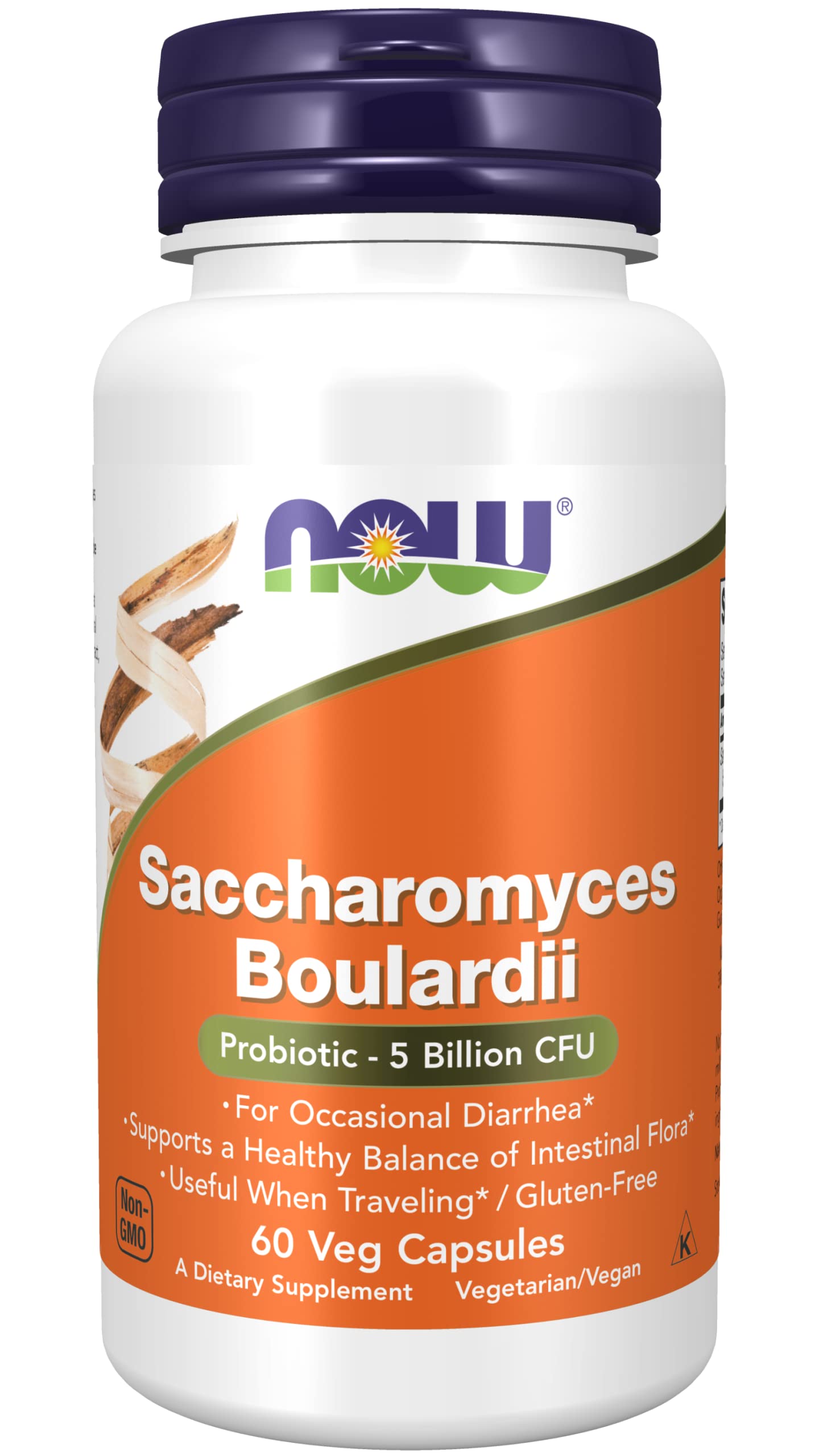 NOW Foods Saccharomyces Boulardii Gastrointestinal Support, 60 Capsules