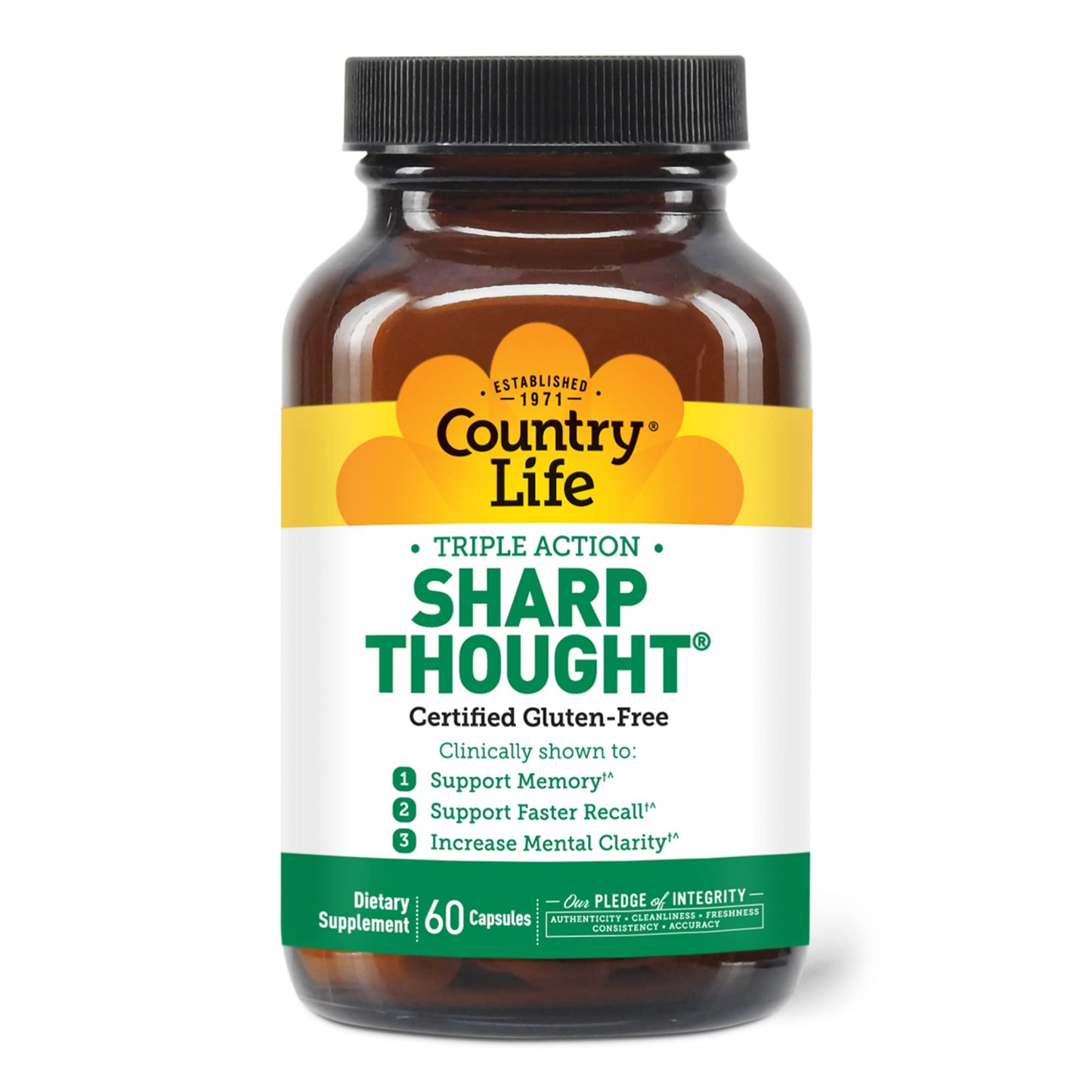 Country Life Sharp Thought Phosphatidylserine with DHA, 60 Capsules