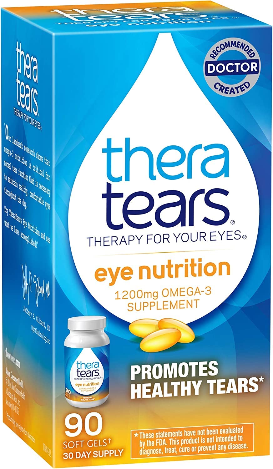 TheraTears Omega-3 1200mg Supplement Capsules, 180 Count