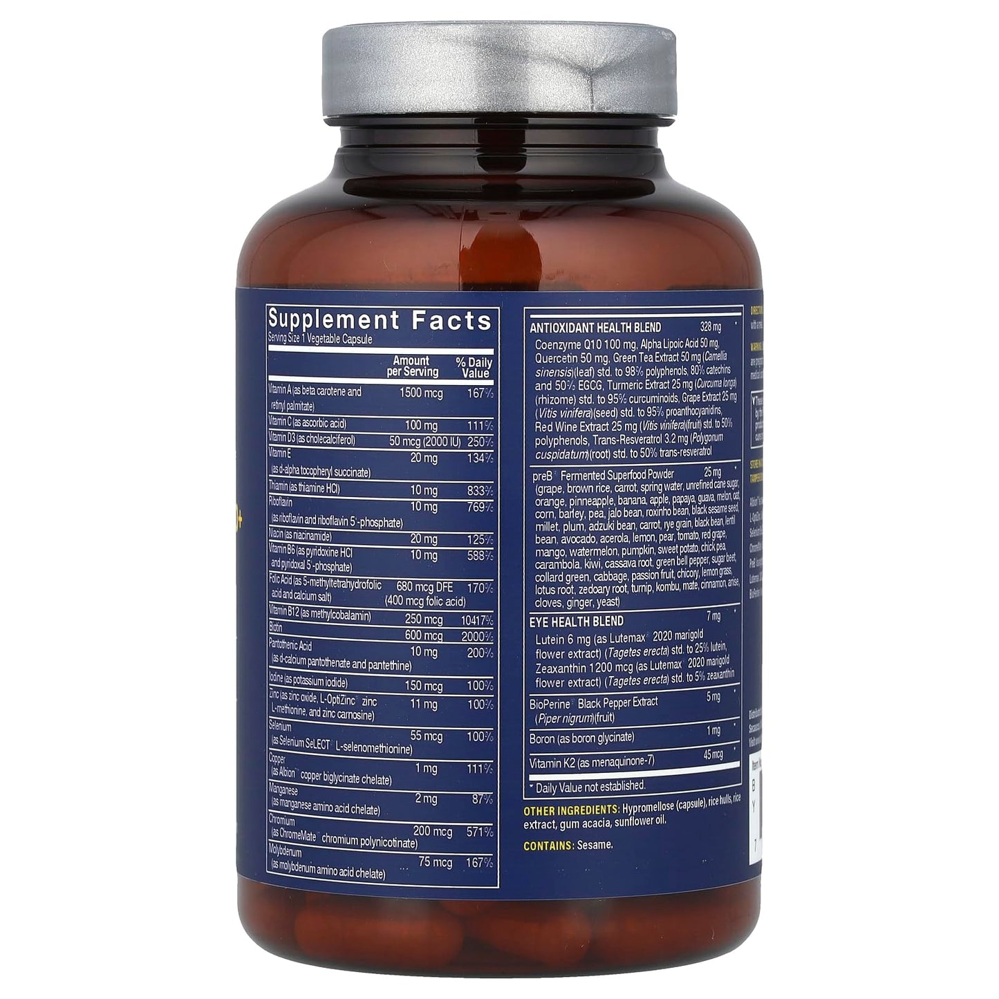Vthrive BioActive Women 50+ One Daily Multivitamin Vegetarian Capsules 60 Count